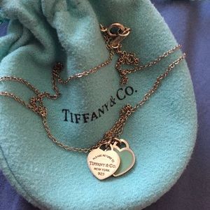 Tiffany & Co. Mini Double Heart Tag Necklace